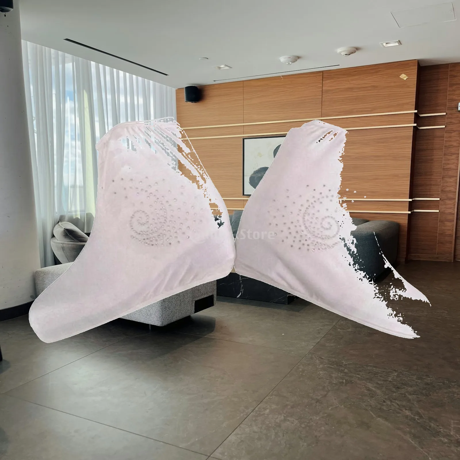 Spiral Rhinestone Ice Skate Covers Plush Protective Sleeve Figure Skates Cover for Winter Skating Equipment