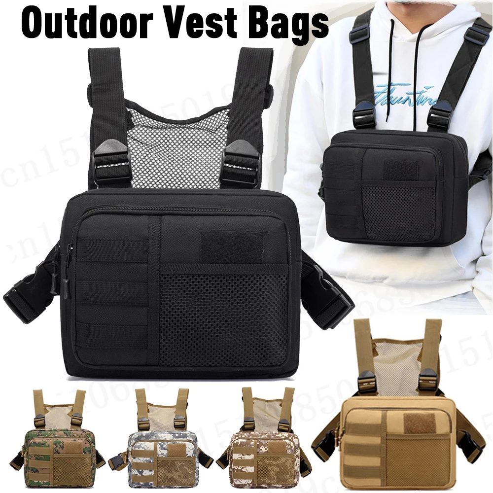 Men's Tactical Bags Fishing Chest Bag Outdoor Travel Vest Backpack Fanny Pack Molle Nylon Climbing Camping Backpacks