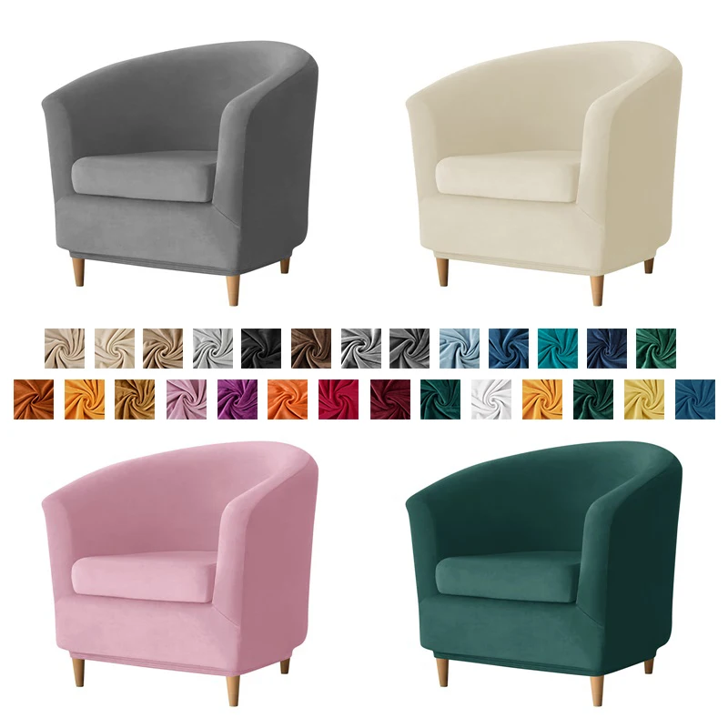2 teile/satz Weiche Samt Club Stuhl Abdeckungen Stretch Sessel Schonbezug Einzel Sofa Abdeckung mit Sitzkissen Abdeckung für Badewanne Bar Zähler