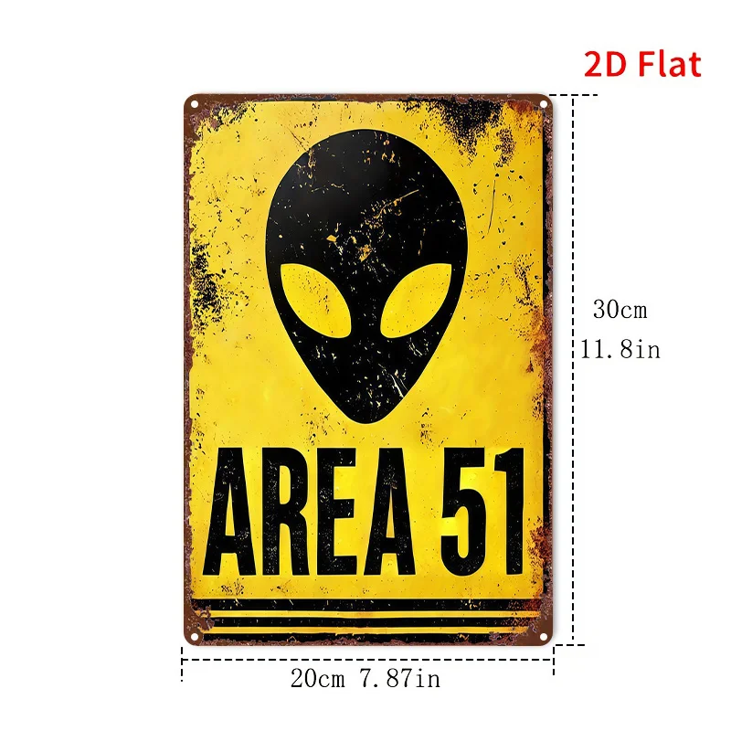 2D Flat - 1pc Metal Sign, 2D Flat, 