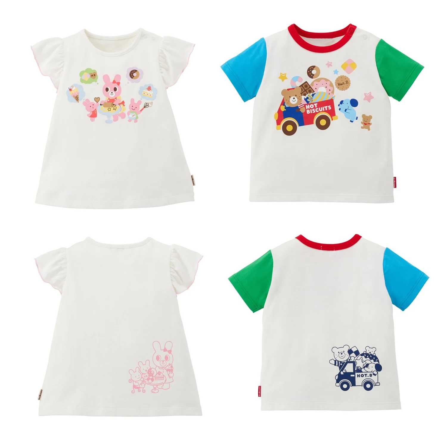 

New 2025 Korean Style Kids T-Shirts: Bunny Puff Sleeve for Girls, Cartoon Car Print for Boys Toddler to Kids Short Sleeve Tops