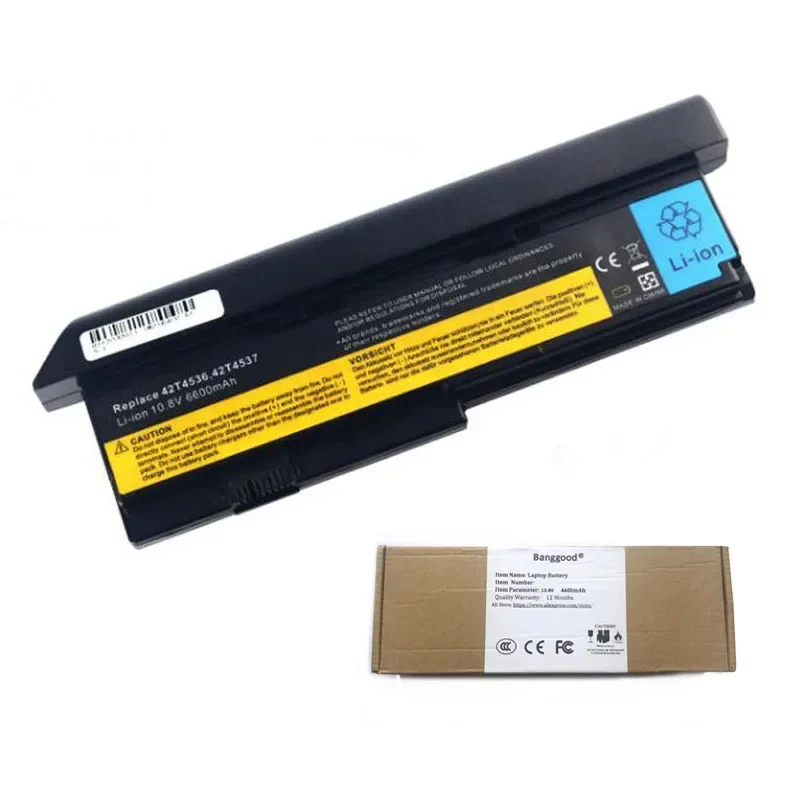 6600mAh Laptop Battery for Lenovo ThinkPad X200 X200s X201 Series 42T4834 42T4535 42t4543 42T4650 42T4534 43R9253 FRU 42T4538