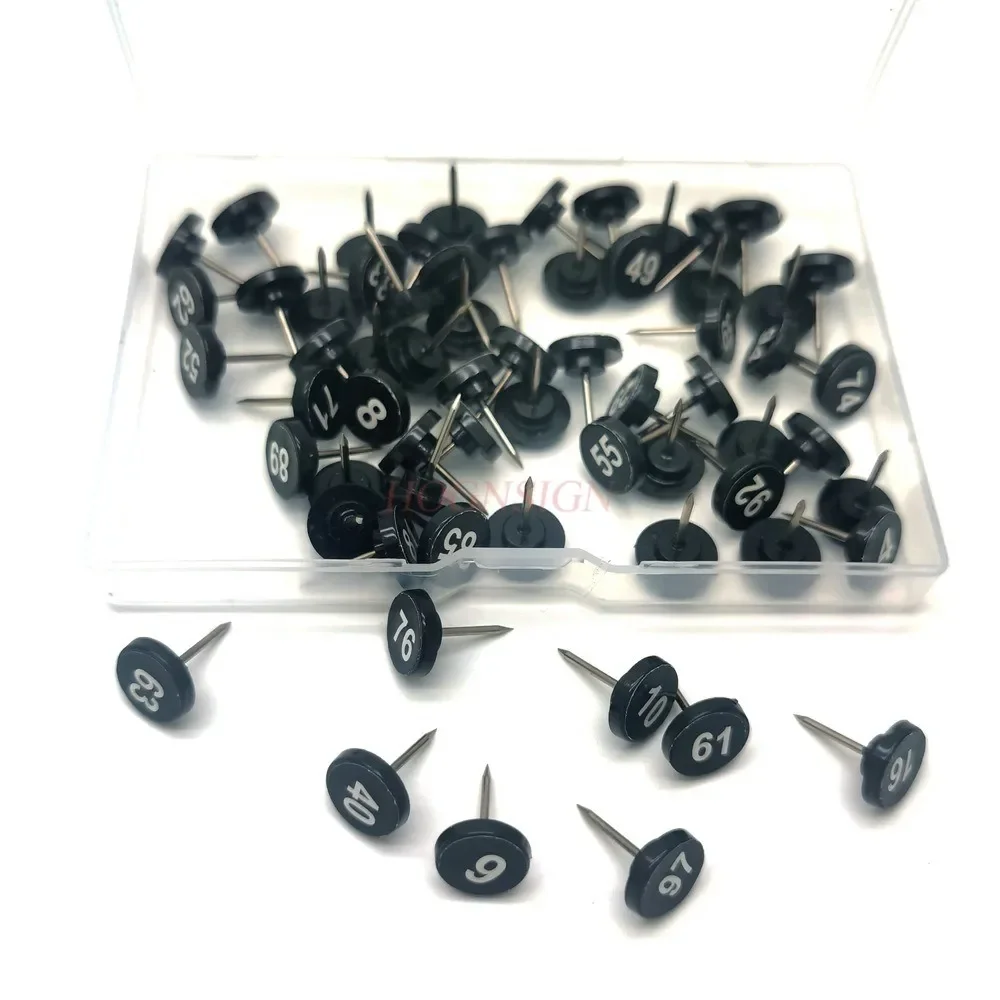 100pcs Teling 100 Pcs Numbered Push Pin Tacks 100 Sequential Pins Thumb Tacks Flat Tacks Push Pins Thumbtacks for Maps