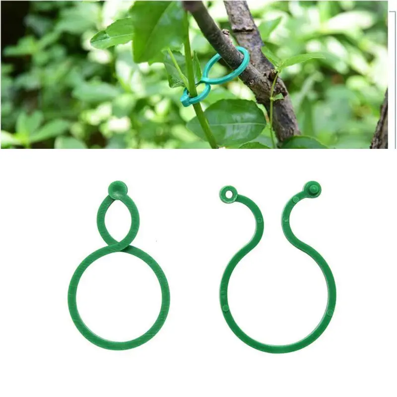 100pcs Garden Vegetable Plant Support Link Clip Twist Ring Gardening Greenhouse Supplies M7DA