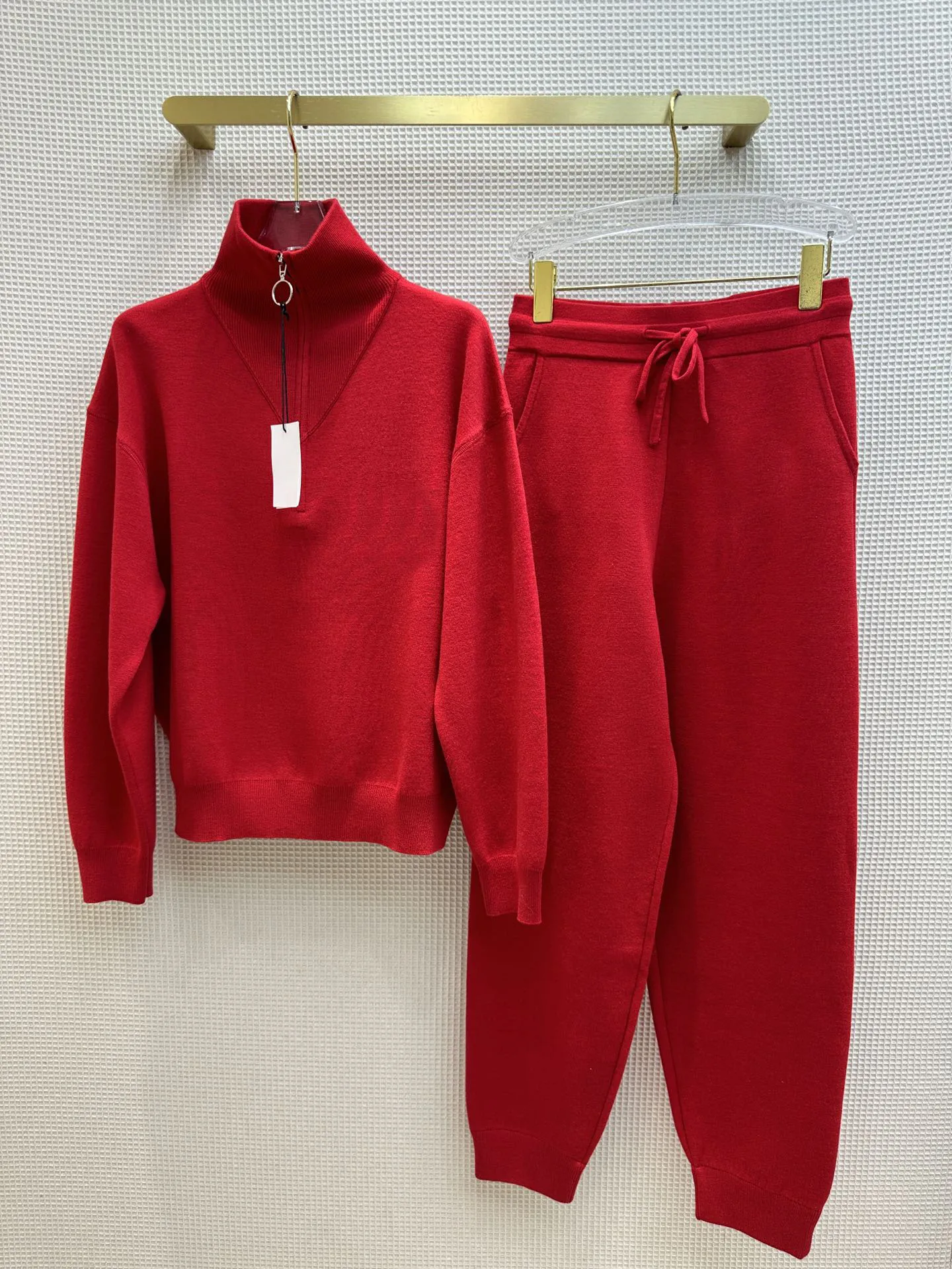 

Women's Clothing Simple half-zip pullover with casual pants suit Autumn Winter New 1.26