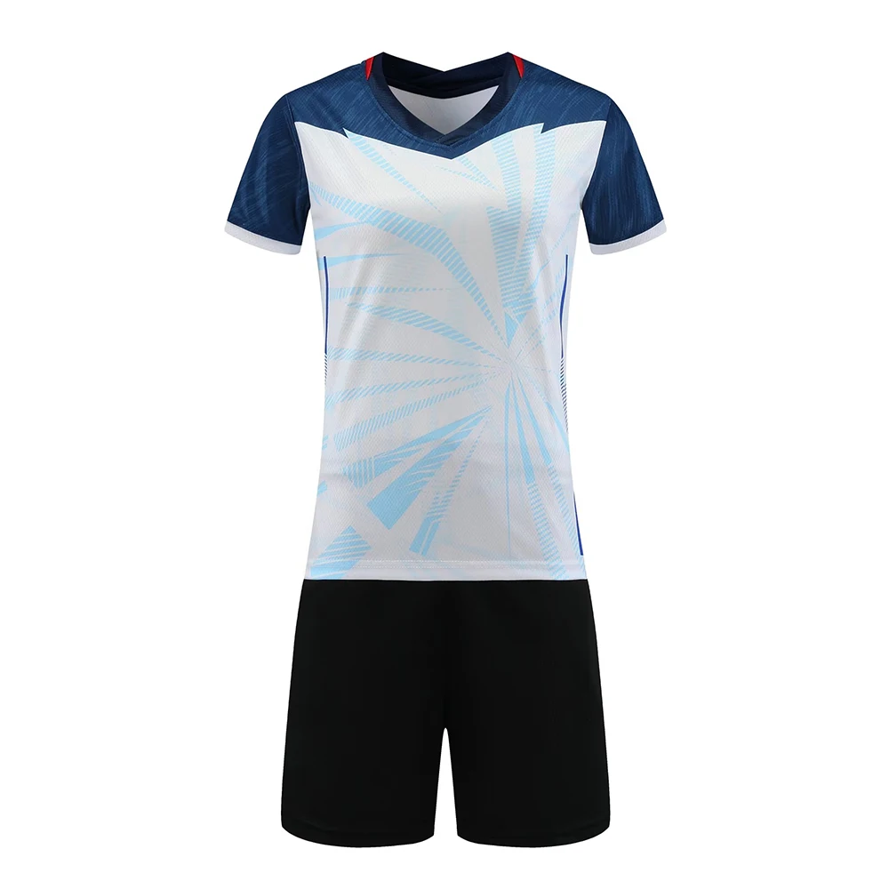 Uniforme de volley-ball imprimé pour femme, maillot de badminton à manches courtes, maillot de tennis imbibé, séchage rapide, grande taille, vêtements de sport d'été pour filles, 2 pièces