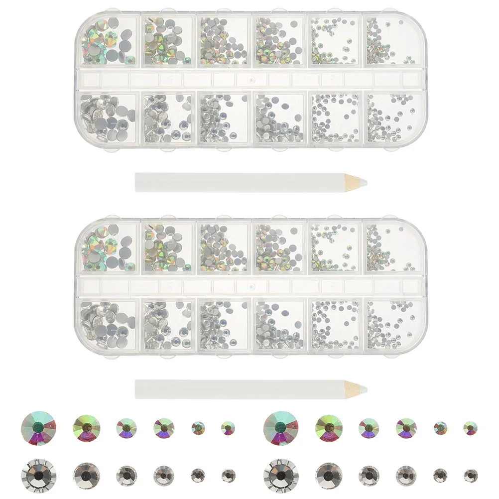 1Set Flatback Rhinestones Nail Charms Glass Decorations Shining DIY Nails Crafts Makeup Rhinestones for Nails Clothes Bags Phone