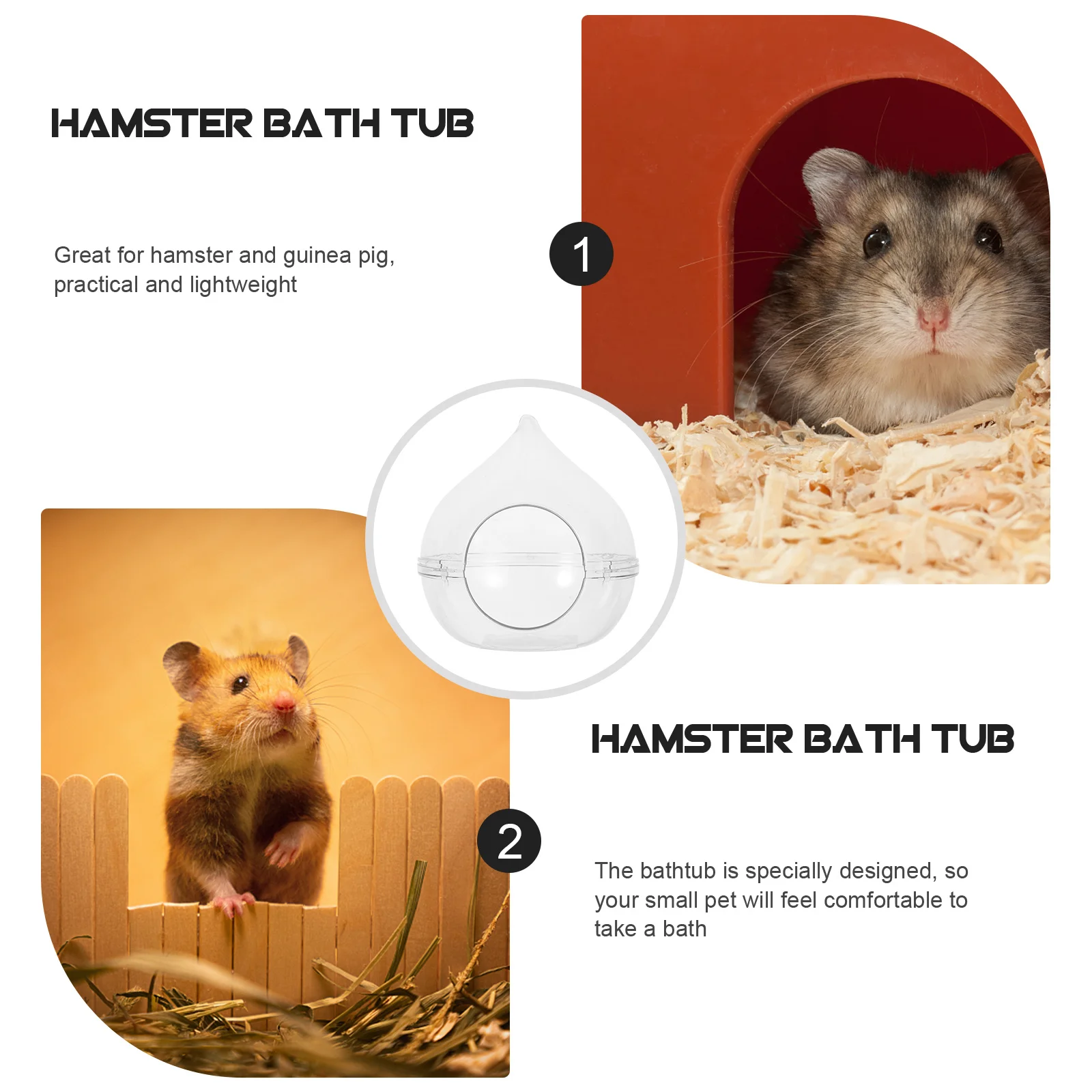

Clear Acrylic Hamster Bath Box Multi-Function Bathroom Sandbox Easy Clean Pet Accessory Hamster Bath Container