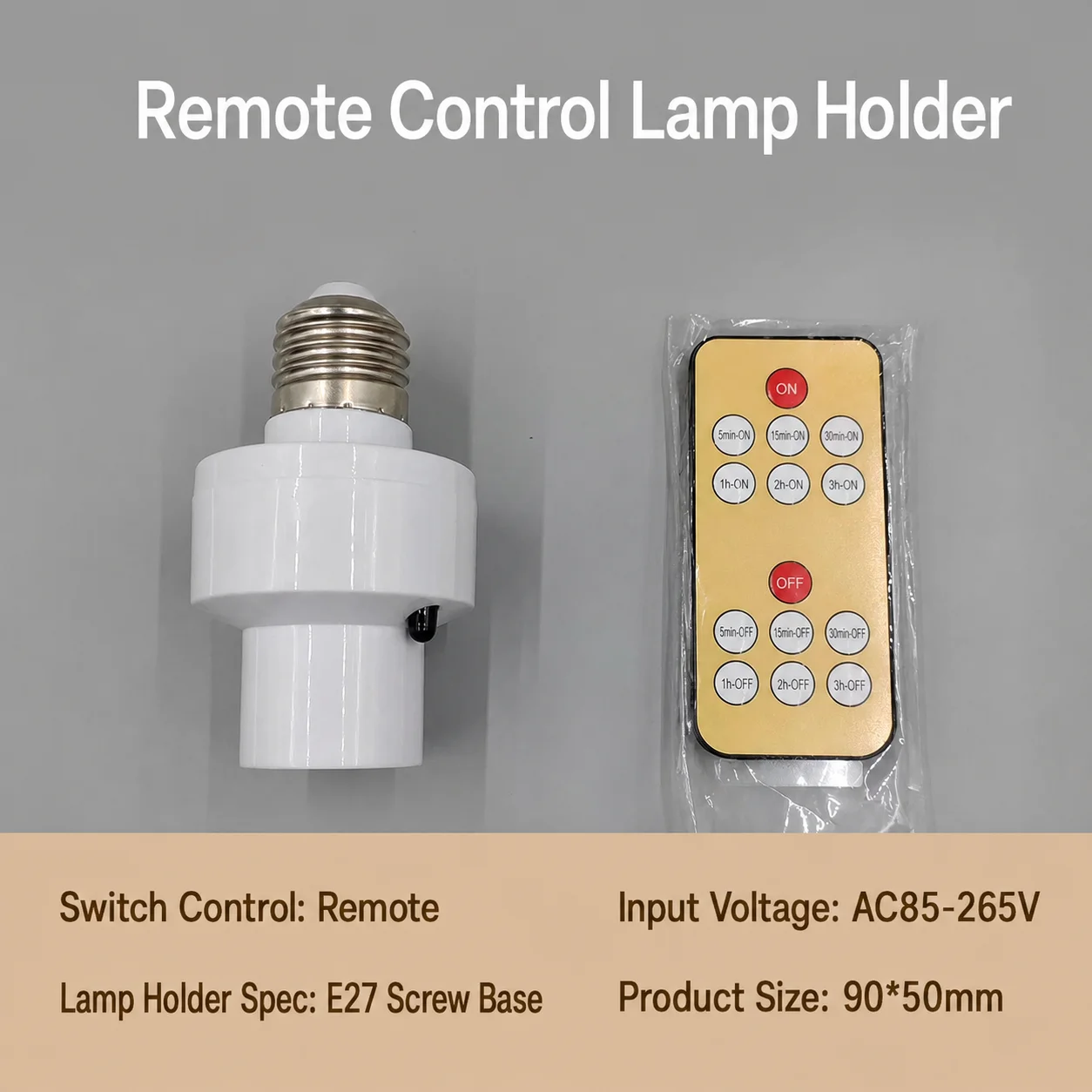 Wireless Light Fixture No Wiring Required E27 Screw Base Light Socket Remote Lamp Holder Timable Smart Lamp Base For Bedside
