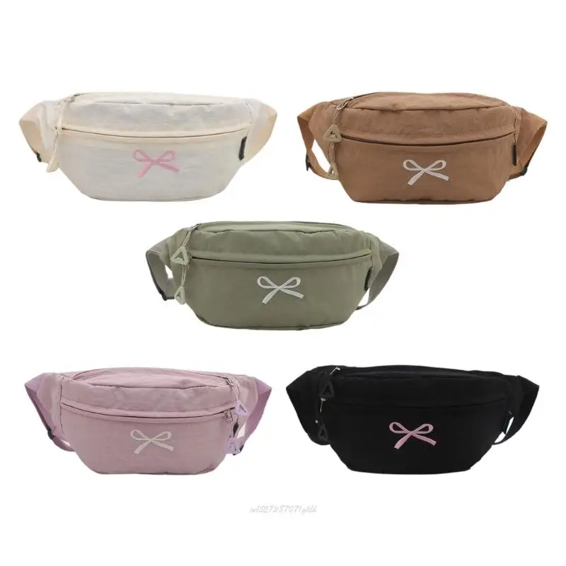 

X5XA Stylish Bows Crossbody Bag With Adjustable Strap Chest Bags For Phone Wallet Keys Compact Design Shoulder Purse