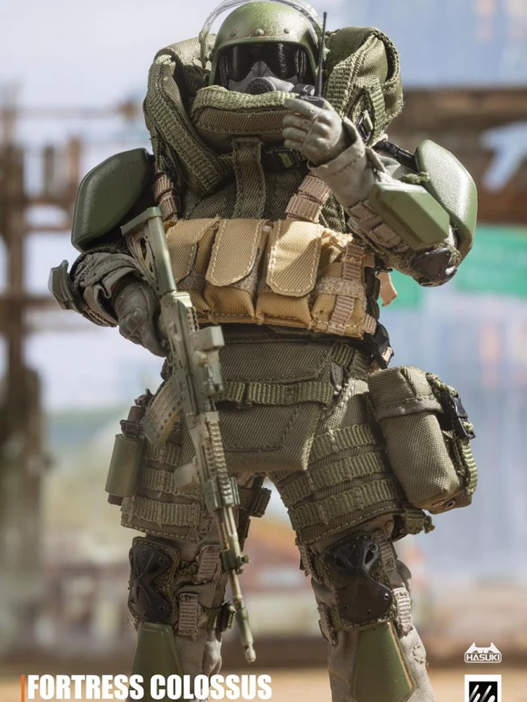 1/12 القلعة الخضراء العسكرية Colossus درع الجندي جمع ألعاب بندقية حساسة حلية Hasuki SA02 6 بوصة رجل عمل الشكل #5