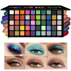 50 Color Highly Colored Eye Makeup Plate, Matte Shimmer Metal Eye Shadow Plate, Durable Mixed Natural Color Eye Shadow Cosmetics