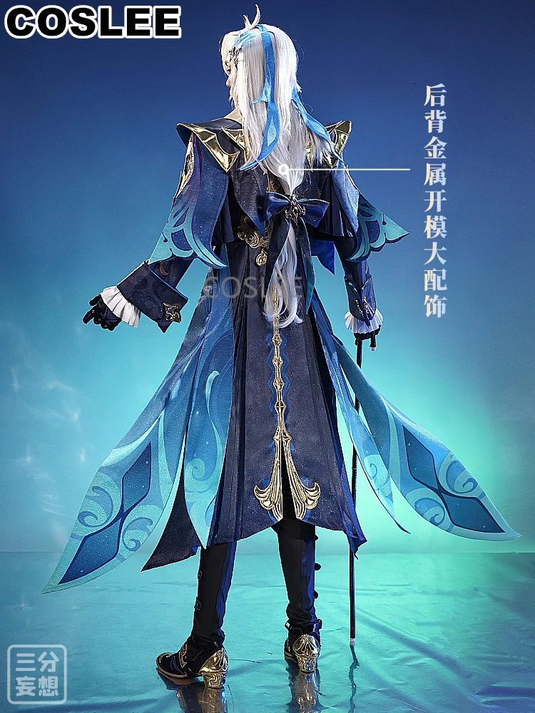 COSLEE Genshin Impact Neuvillette Judge Cosplay Costume Gorgeous Handsome Game Suit Uniform Halloween Party Outfit Men New