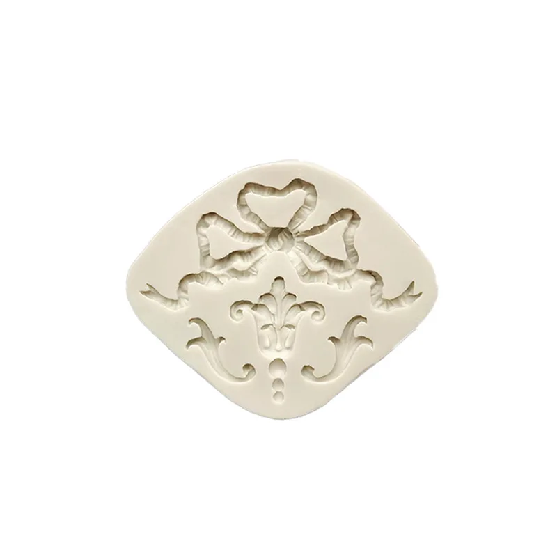 Embossed Bow Silicone Cake Mold Soft Pottery Clay Glue Gypsum DIY Modeling Mould