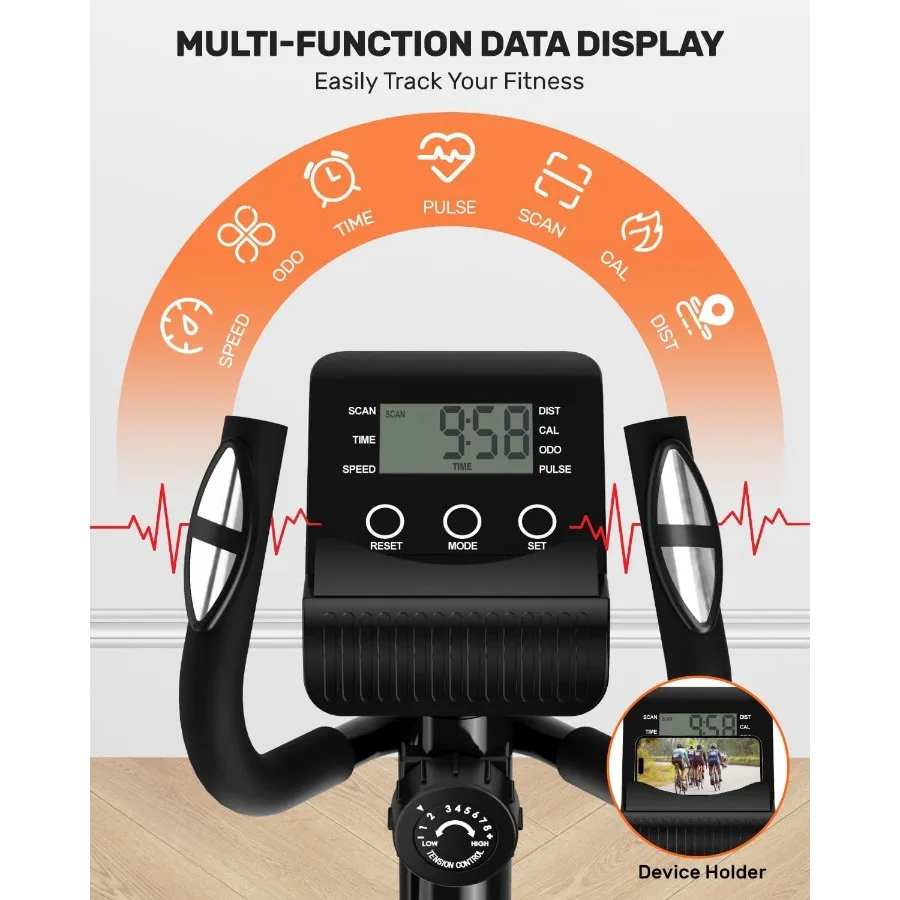 آلة Caromix البيضاوية المقاومة المغناطيسية للتدريبات المنزلية: تتميز بشاشة LCD بنظام القيادة المغناطيسي فائق الهدوء #4