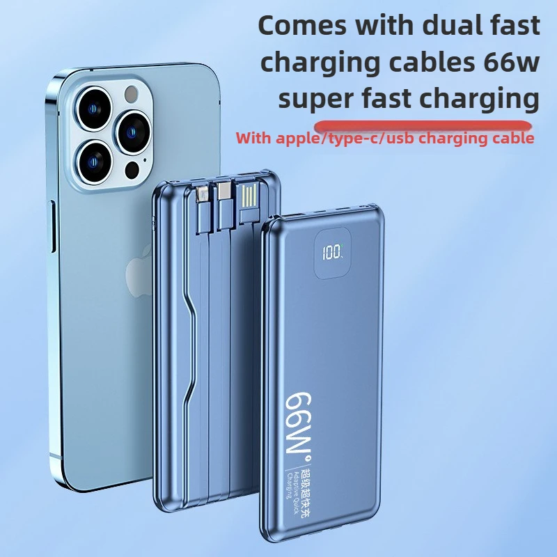 10000mAh 66W Carregador de bateria portátil de carregamento super rápido com display digital para iPhone para Xiaomi para Huawei para Samsung