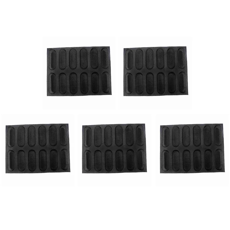 

5X Silicone Pan-Non-Stick Perforated French Bread Pan Forms,Hot Dog Molds , Baking Liners Mat Bread Mould