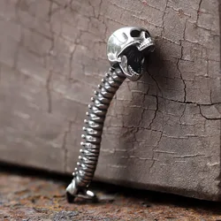 2024 Torso Necklace Stainless Steel Pain Skull Spine Rock Rap Hyperbolic Men Pendant Chain for Male Biker Party Jewelry Gift