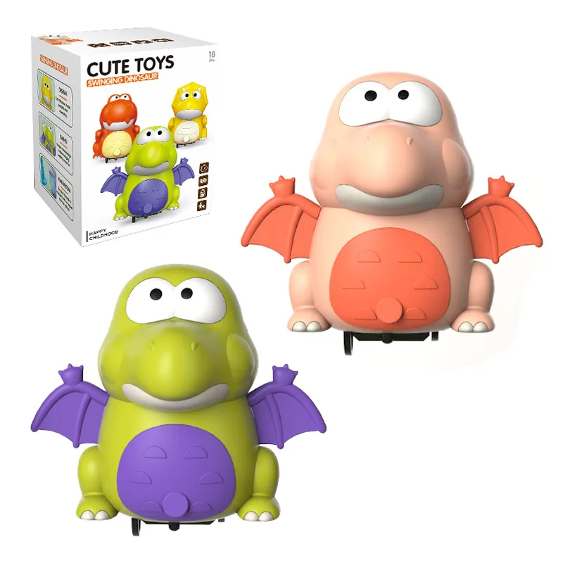 

Cute Swinging Dinosaur Toys for Toddlers 18M+, Interactive Crawling & Walking Baby Toy, Safe Non-Toxic Colorful Dinosaur Set for