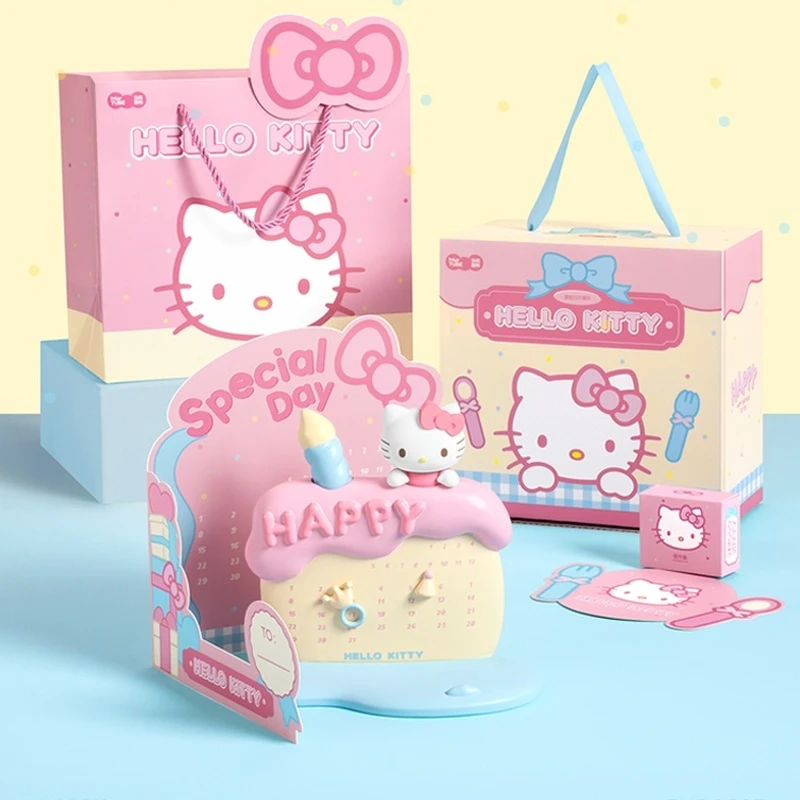 Uroczy kalendarz tortowy Sanrio Hello Kitty, dekoracje, zabawki, kawaii, prezent urodzinowy dla dziewczynek, prezenty świąteczne.