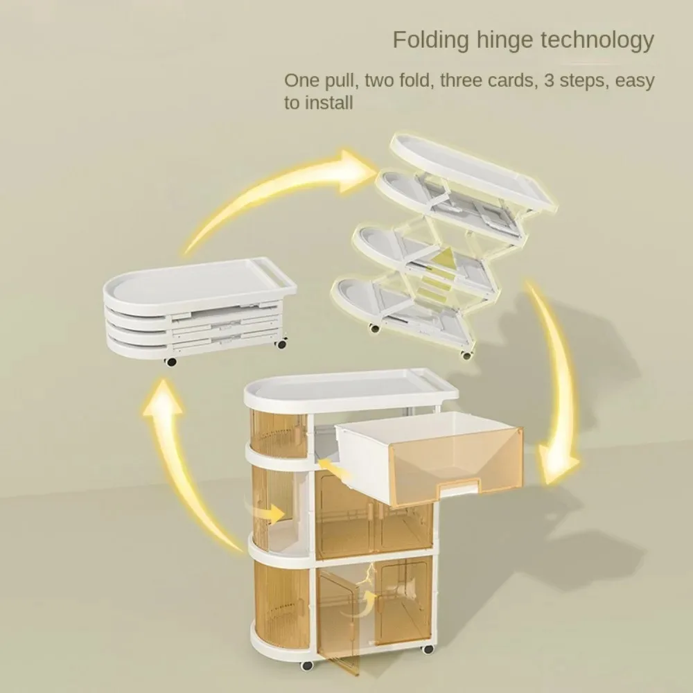 간단한 트롤리 랙 아기 용품 간식 장난감 잡화 보관 랙, 주방 거실 모바일 다층 정리함 보관 랙