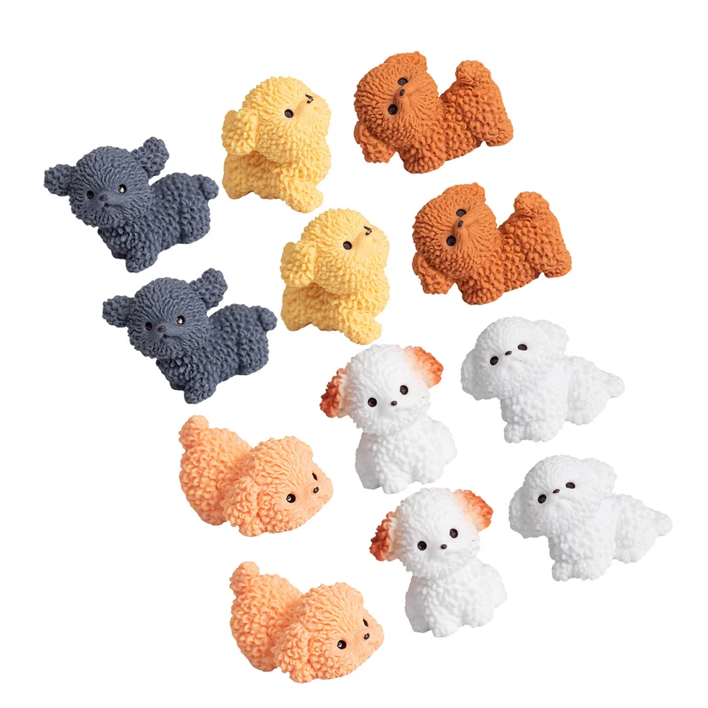  12 Pcs Micro Landscape Resin Ornaments Cartoon Cake Decorations Animal Simulation Statues