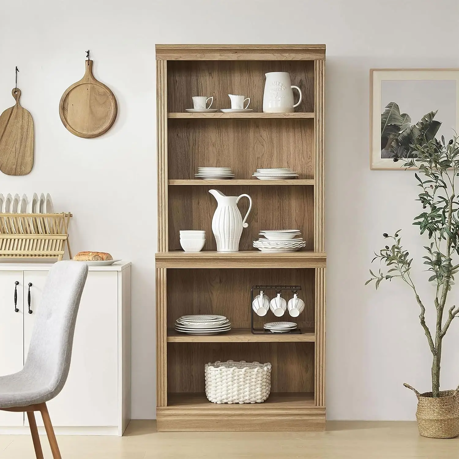 5-Tier Deep Storage Shelf Adjustable Open Shelving Unit Living Room Home Office Bedroom Modular Bookcase, Customized