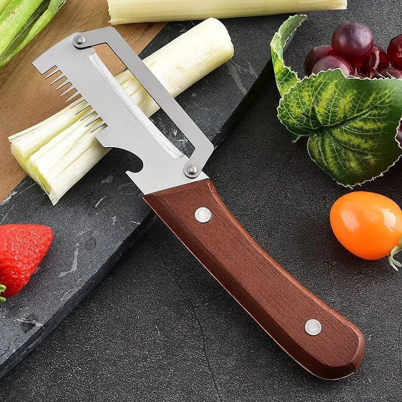 New Wooden Handle Multifunctional Peeler Kitchen Fruit Vegetable Slicer Shredder Cooking Tools Household Kitchen Goods