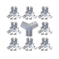 8Pcs 3-Way End Corner Bracket Connector 2020 3030 4040 Sliver or Black for T Slot Aluminum Extrusion Profile with Screws