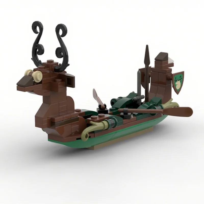 118 個 MOC フォレストマン S ロングボート城モデルビルディングブロック建築組み立て DIY おもちゃアイデアクリスマスギフトレンガ誕生日