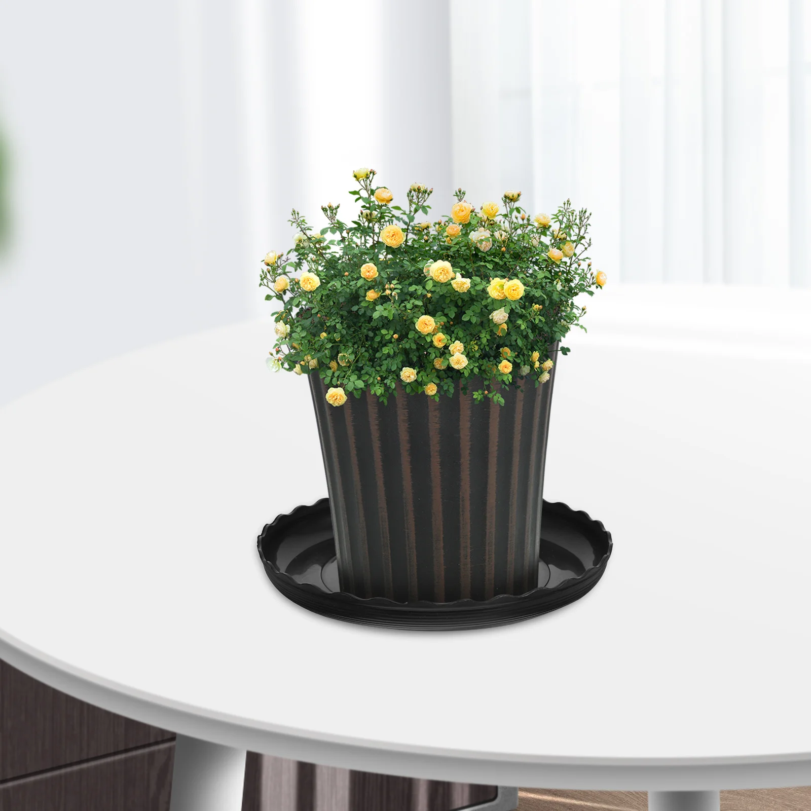 

12Pcs Round Plant Saucer Plastic Tray Set for Indoor Outdoor Plant Pot Drainage Base Flower Pot Bottom Tray