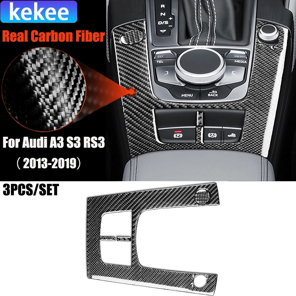 

Carbon Fiber Car Accessories Gear Shift Surround Panel Modified Interior Trim Cover Soft Sticker For Audi A3 S3 RS3 8V 2013-2019