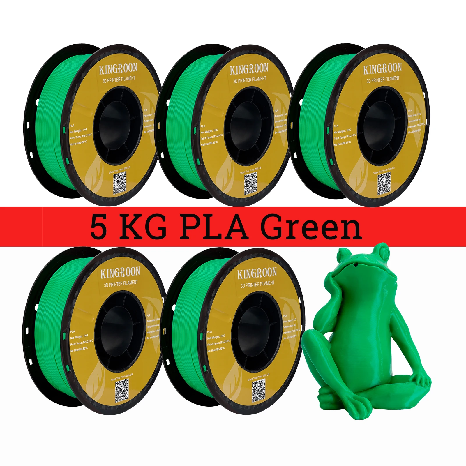 KINGROON 5KG PLA TPU PETG Filament Mix kleur 1.75mm 3D Printer Plastic Geen Bubble Spool 3D Afdrukken materialen Groothandel