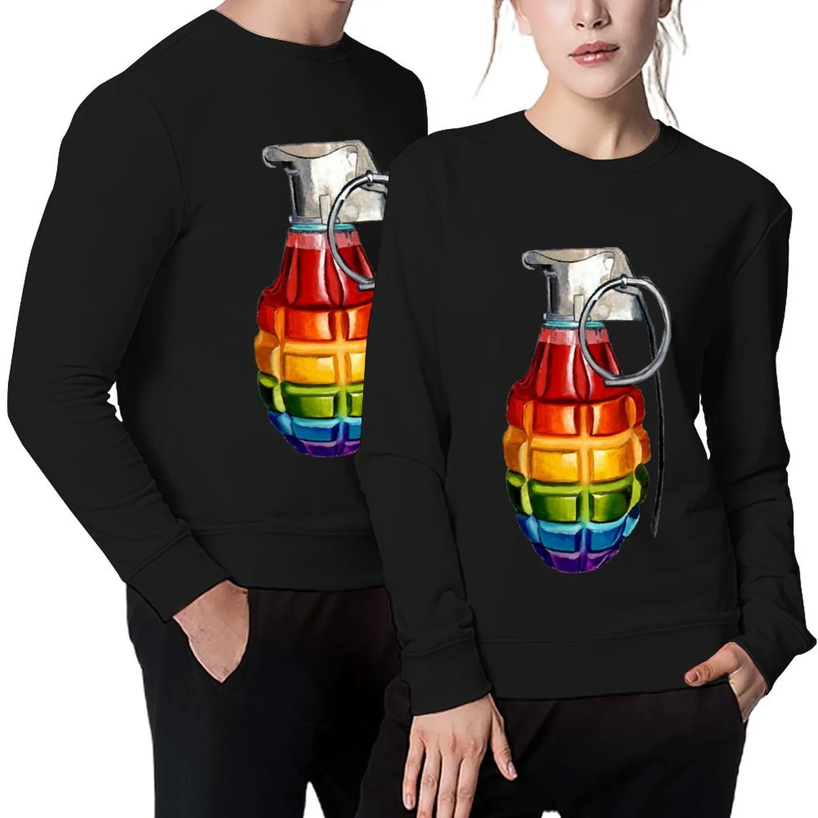 

Rainbow Grenade Pullover mens clothes men's winter sweater fashion men winter clothes anime sweatshirt