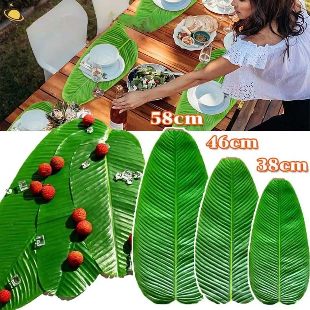 1Pcs Heat Resistant Artificial Banana Leaf Simulation Home Garden Table Mats Coasters Decor Kitchen Placemats