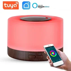 Smart WiFi 500ml Aromatherapy Essential Oil Diffuser Air Humidifier, Connect with Tuya, Alexa and Google Home with 7 LED Colors