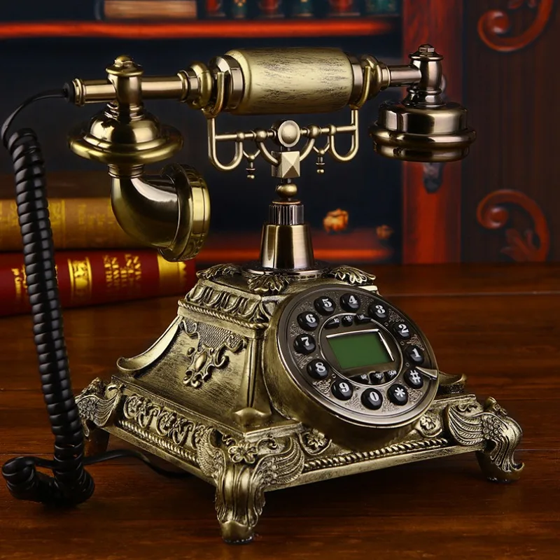 Middle East Iran Resin Wood-like Telephone European Antique Telephone Classical Creativity Fixed Landline