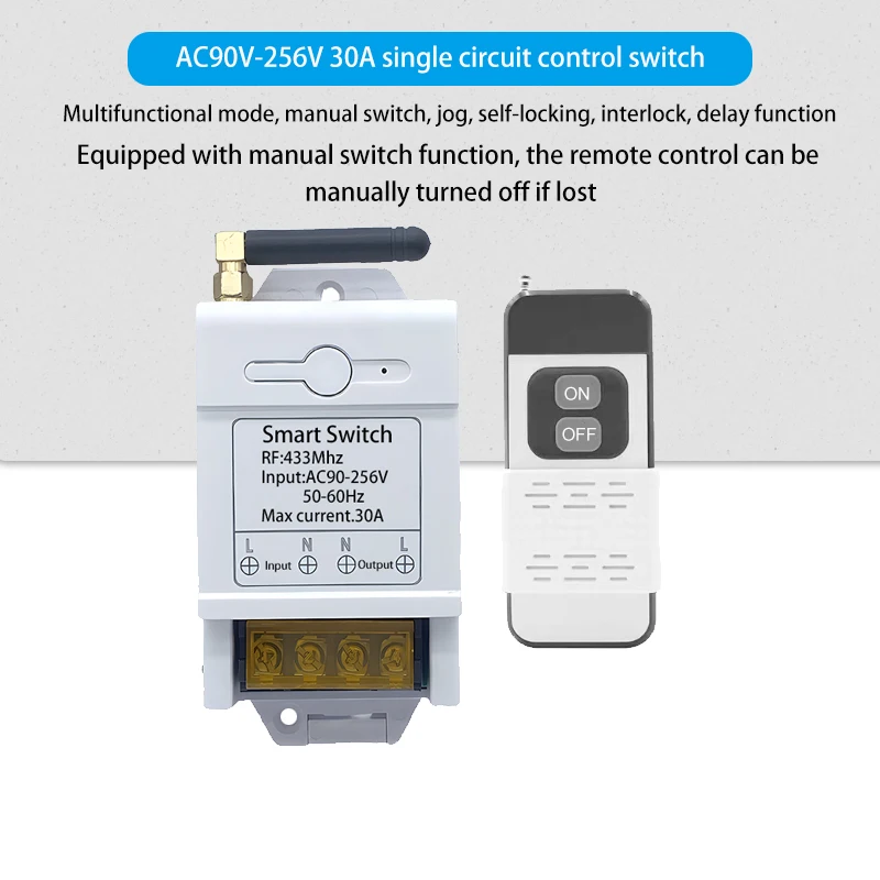433 MHz draadloze afstandsbediening AC220V 1CH relaisontvanger afstandsbediening universele afstandsbediening voor garagedeur en poortbediening