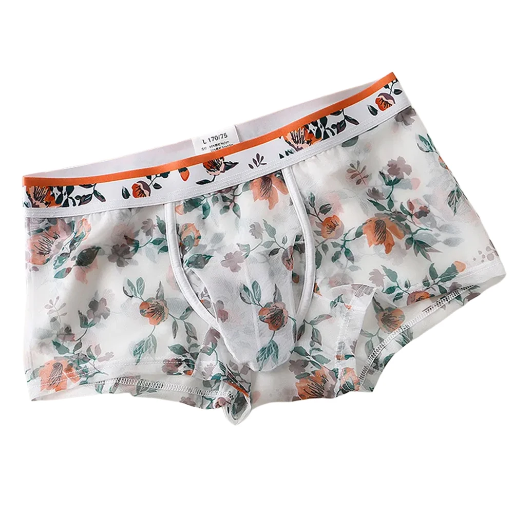 الاستخدام اليومي الملابس الداخلية الرجالية الصفراء رقيقة جدا سيسي الملابس الداخلية الفيل الأنف العلامة التجارية الجديدة حالة تصميم طباعة زهرة