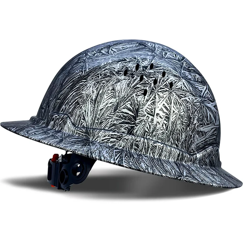 Aolamegs Skull Pattern Full Brim Hard Hat For Engineer Construction Safety Helmet HDPE HardHat Lining 6 Point Breathable ANSI