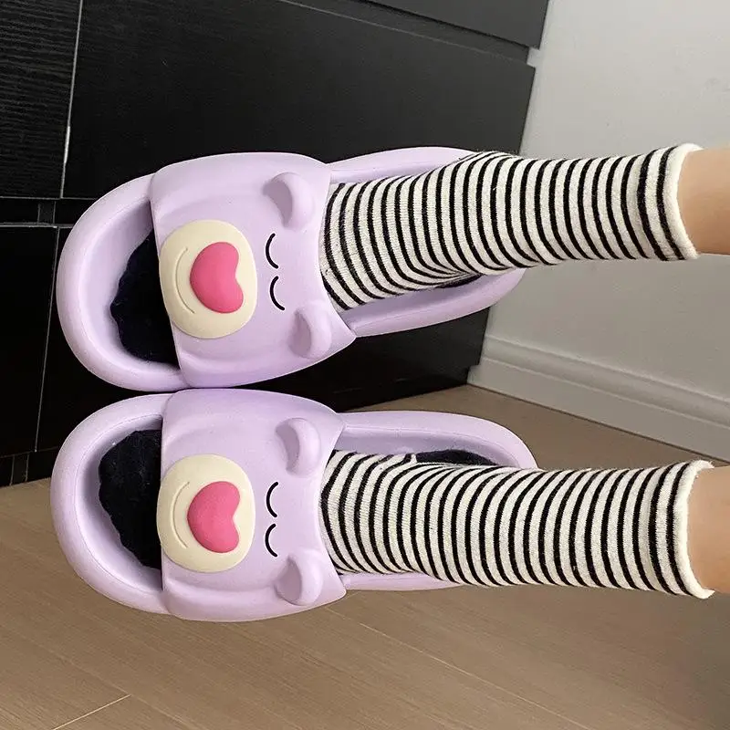 Kawaii Lotso Slippers Cartoon Summer Eva Student Dormitory Wear Non-Slip Soft Bottom Versatile Slippers Women\'s Bathroom Sandals