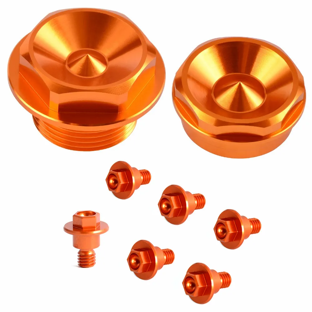 Front Axle Nut Wheel Lock Nut & 6X Fork Guard Bolts For KTM 125 150 200 250 300 350 450 500 EXC EXC-F SX SX-F XC XC-F XC-W XCF-W
