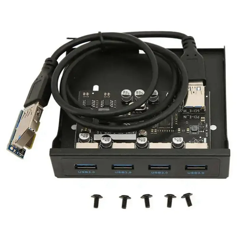 

Простая в использовании передняя панель USB, 4 порта USB 3.0, 5 Гбит/с, концентратор PCIE-USB3.0 для настольного ПК, отсек для гибких дисков