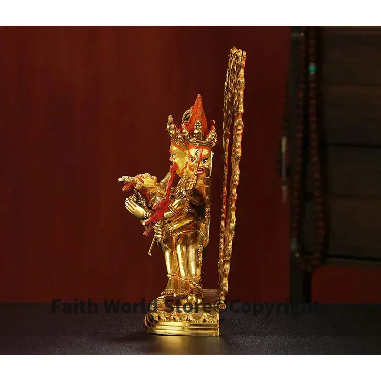 large good grade gold gilding Buddha brass statue HOME family effective protection Tibetan PU BA JIN GANG Puma King Kong Buddha