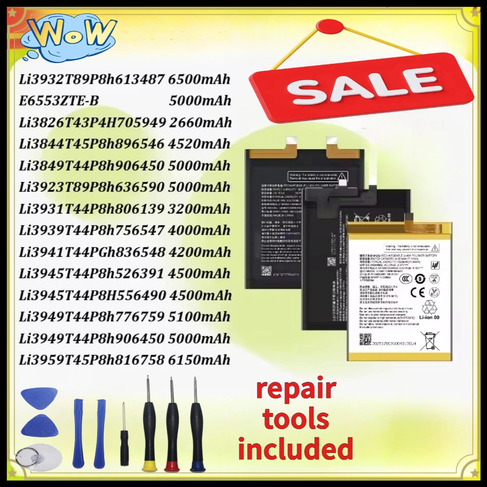 Li3923t89p8h636590 Li3945t44p8h526391 Replacement Battery for Zte Nubia Red Magic 5 6 7 Pro 7s Pro Axon Blade with Free Tools