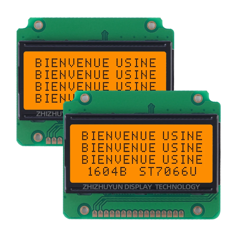 Módulo LCD Display Screen, personagem europeu, luz verde esmeralda, computador industrial, LCM Display Screen, 1604B