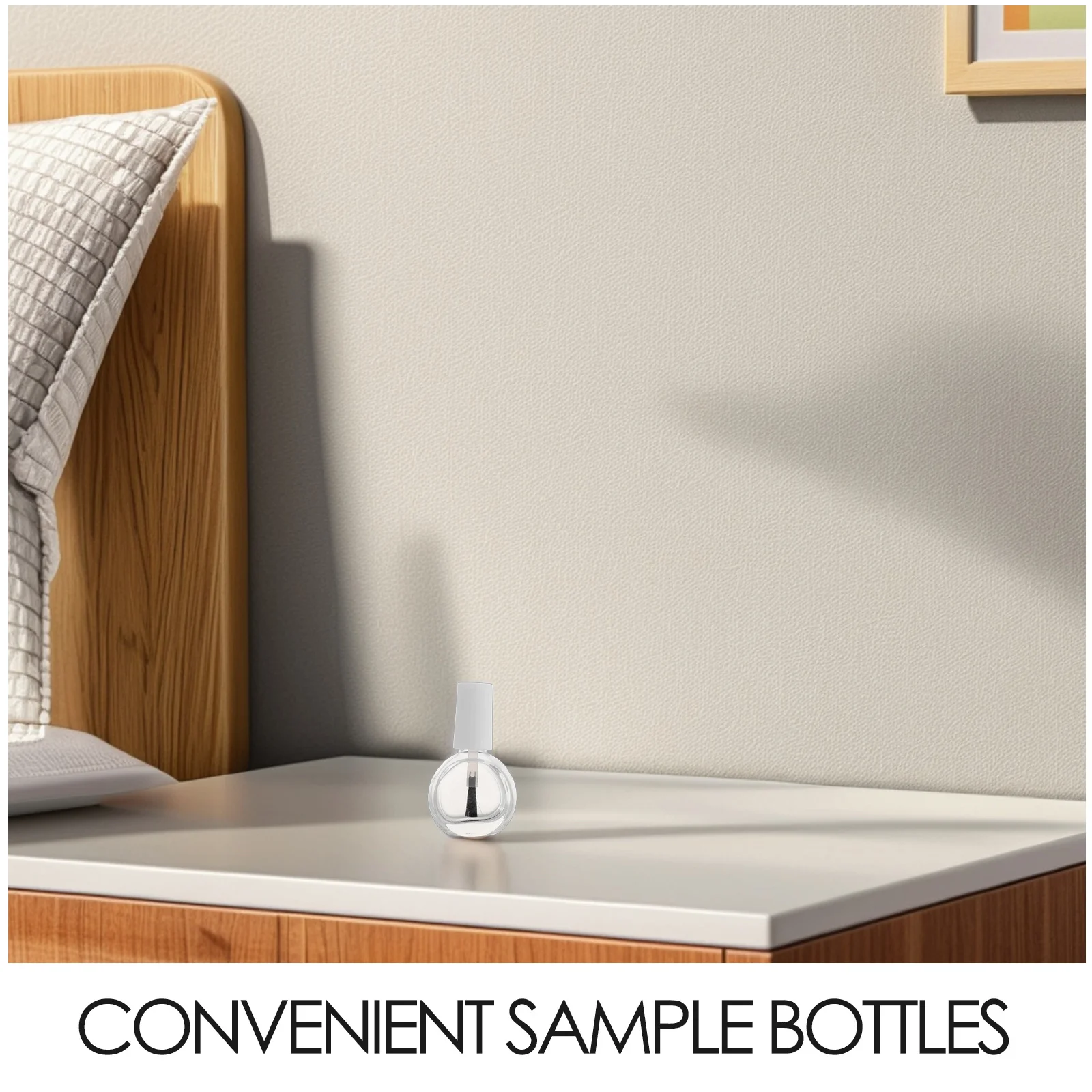 10 قطع من زجاجات طلاء الأظافر الزجاجية الشفافة مع فرشاة، حاوية عينة سهلة الاستخدام للاستخدام في فن الأظافر بنفسك أثناء السفر