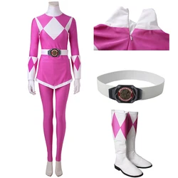 Adult Ptera Ranger Superhero Cosplay Costume  Mei Zyuranger Pink Outfit Fancy Halloween Carnival High Quality Bodysuit