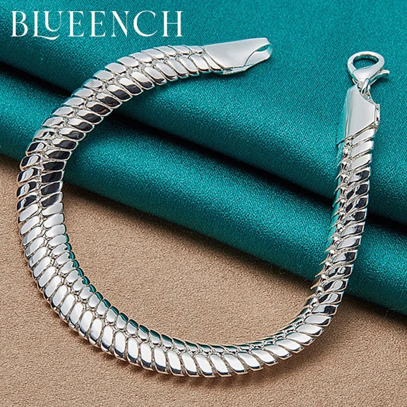 Blueench 925 Sterling Silver Coarse Snake Bone Bracelet For Men And Women Fashion Personality Trend Jewelry