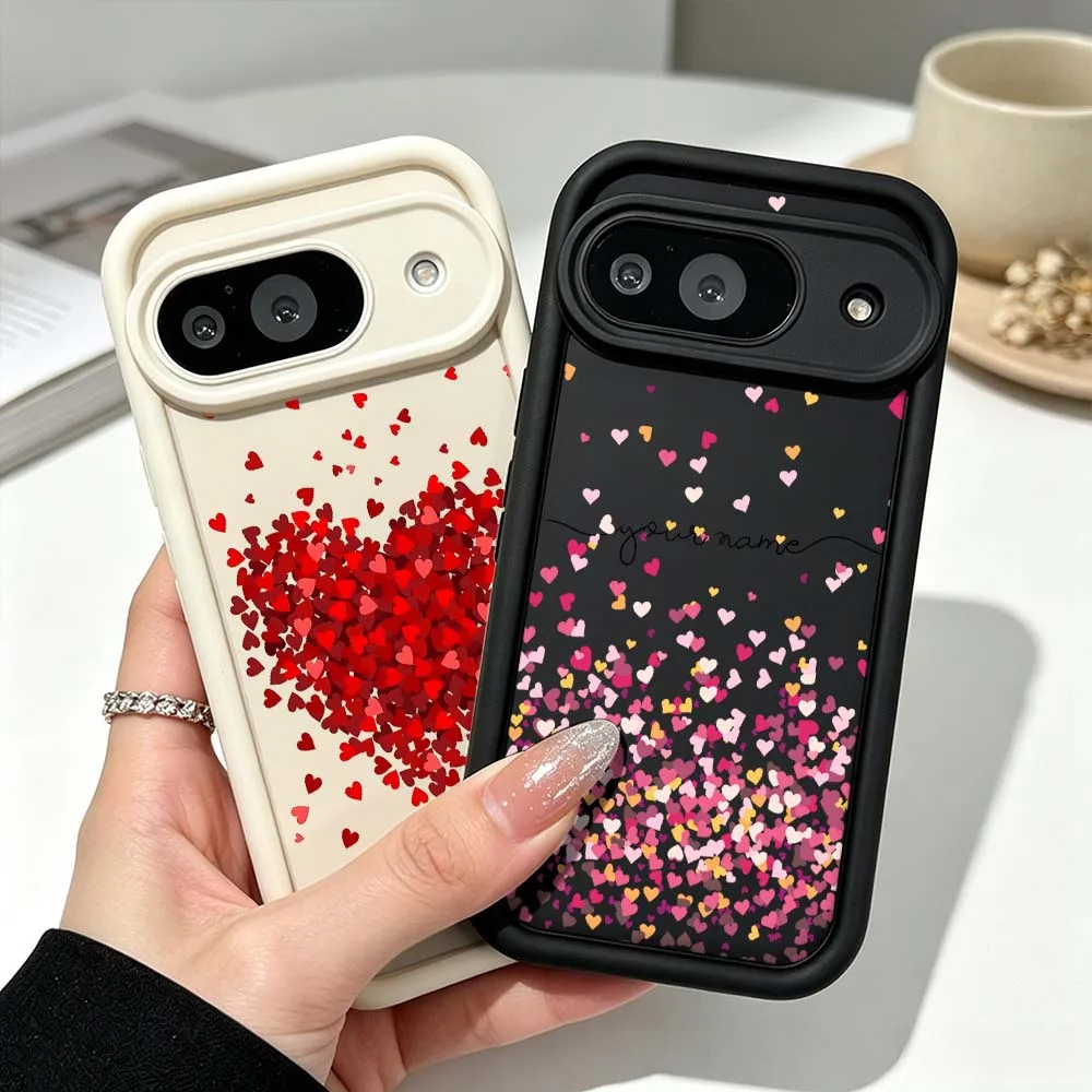 Innovative Heart Pattern Cover For Google Pixel 10 9 8 7 9a 8a 7a Pro XL Eye Ladder Silicone Phone Case